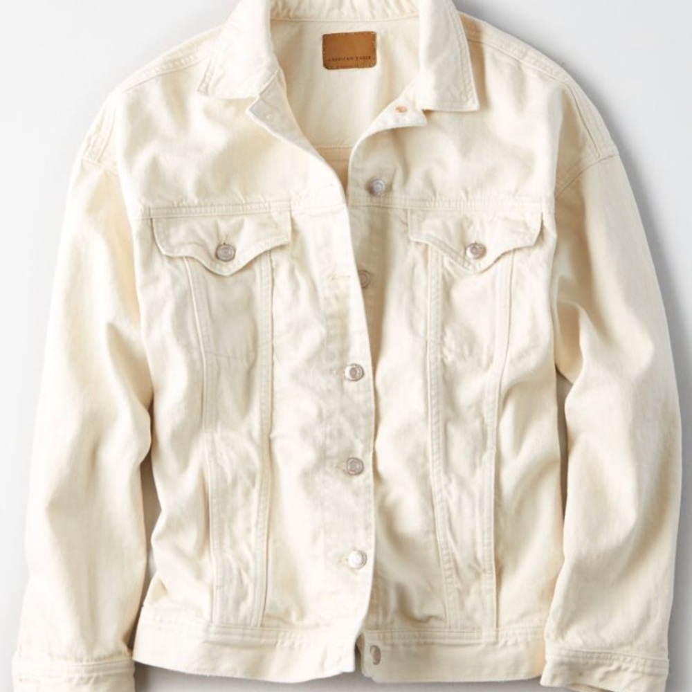 american eagle pastel yellow jean jacket